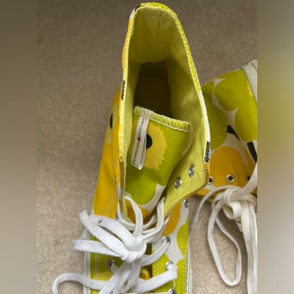 Converse Chucks US 9 Eu 40 UK 7 Green Yellow Limited Edition Marimekko Floral - Picture 5 of 8